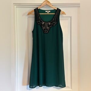 Emerald green mini dress. Size Large